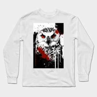 Snowy Owl Ink Painting Long Sleeve T-Shirt